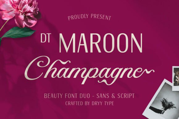 Dt Maroon Champagne Font: Elegant Script for Digital Branding