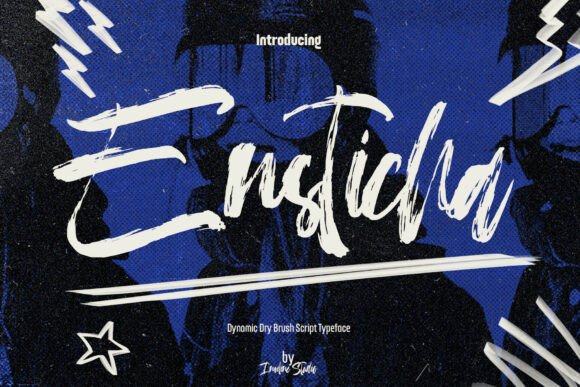 Ensticha: A Dynamic Dry Brush Script Typeface for Bold Campaigns