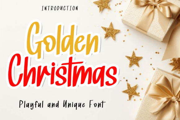 Golden Christmas Font: A Playful Handwritten Typeface for Festive Branding